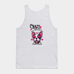 French Bulldog in Love Print art illustration Puppy Valentines gifts Tank Top